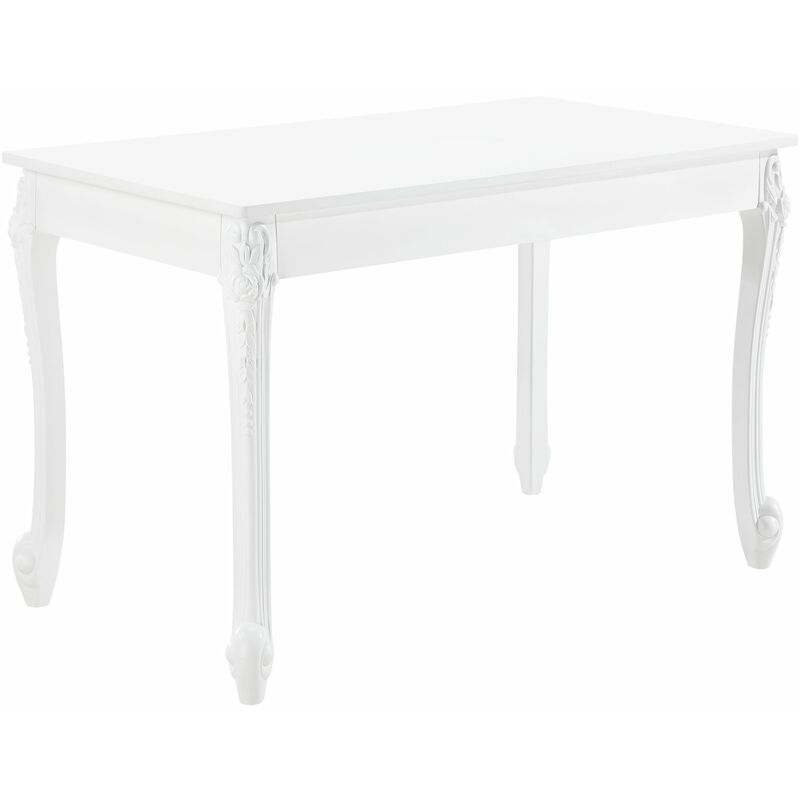 Table de salle à manger rectangulaire design élégant pour 4 personnes mdf plastique 116 x 66 x 76 cm blanc