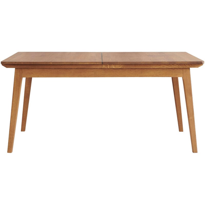 Hellin - Table à manger extensible en bois massif noir 6/12 places L160/240 - mallet