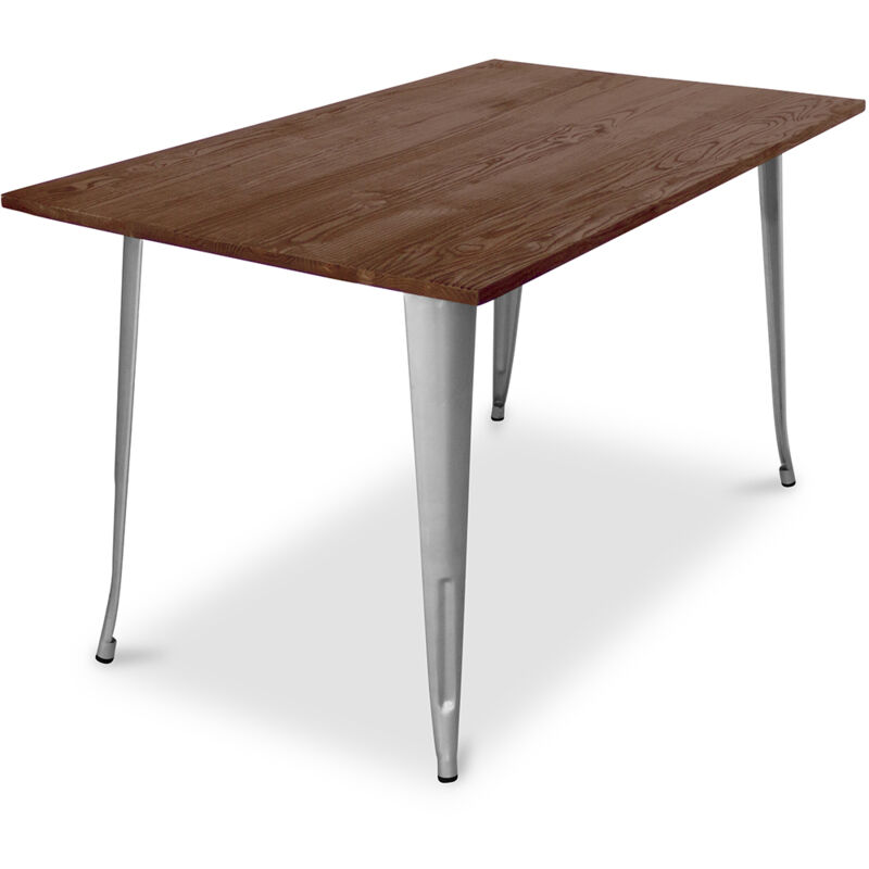Privatefloor - Table à manger rectangulaire - Industrielle - Bois - Tawny Acier
