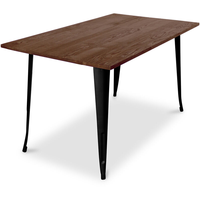 Privatefloor - Table à manger rectangulaire - Industrielle - Bois - Tawny Noir
