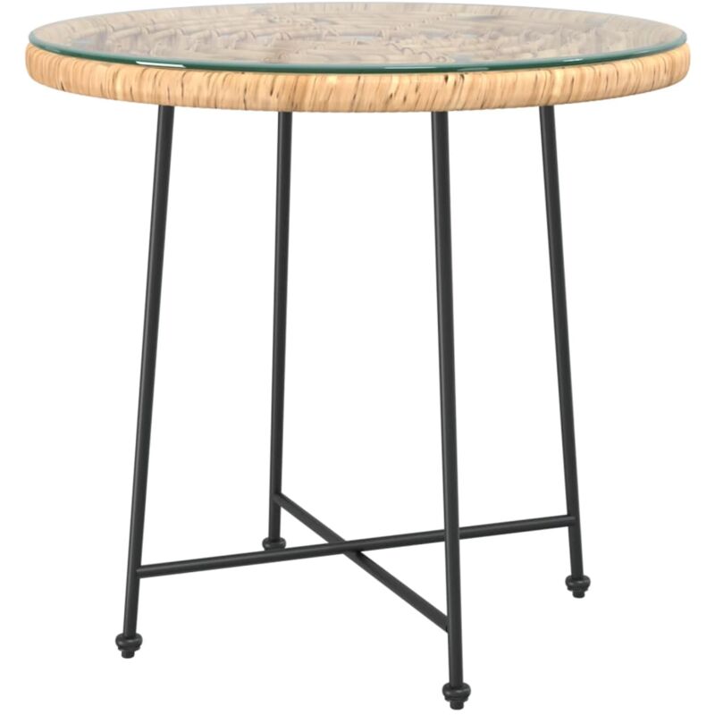 Vidaxl - Table de salle à manger Ø80 cm Verre trempé et acier