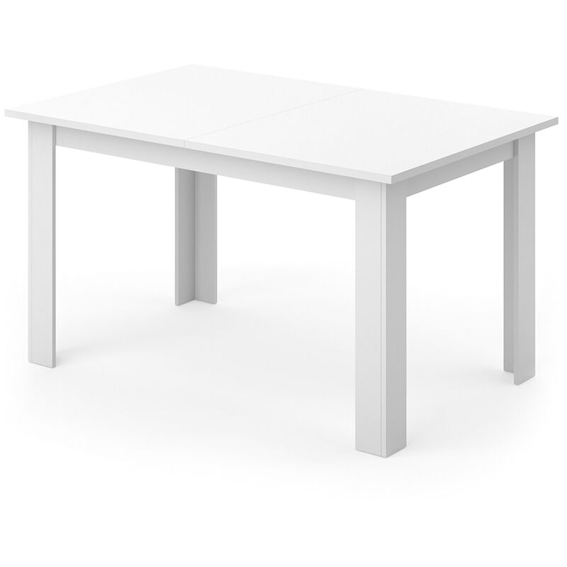 Table de salle à manger KARLOS 140 cm blanche, noyer, table, salle - Vicco