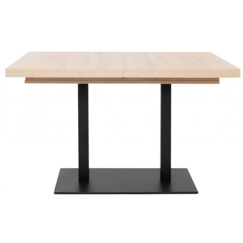 Table extensible 120x80 cm chêne clair et noir - Atene
