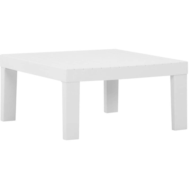 vidaXL Table de salon de jardin Plastique blanc