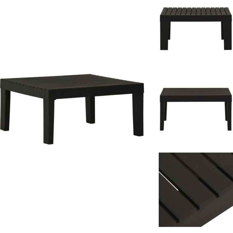 Table de salon de jardin Plastique Gris - Table De Jardin - Table D'extérieur - Mobilier De Jardin - Table Ronde - Table En Plastique