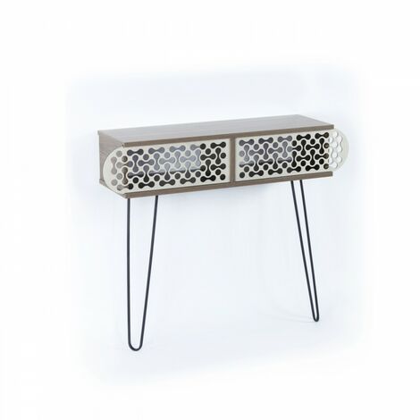 Table de salon de style industriel en noyer noir cm 106x30x85h