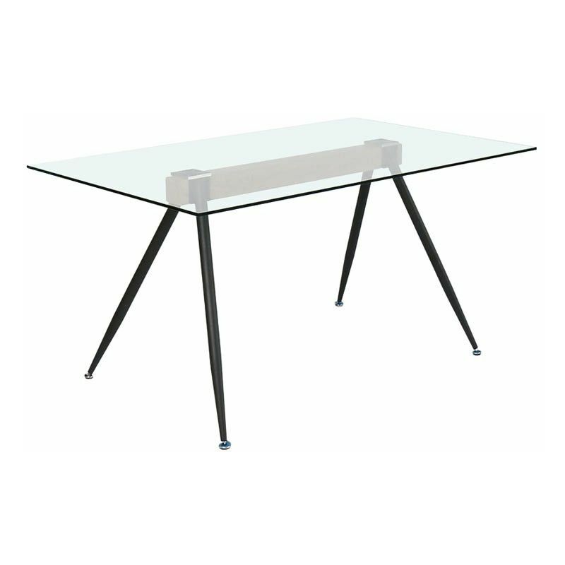 Table de salon en verre transparent Oviedo, 140 cm (largeur) x 90 cm (profondeur) x 75 cm (hauteur)