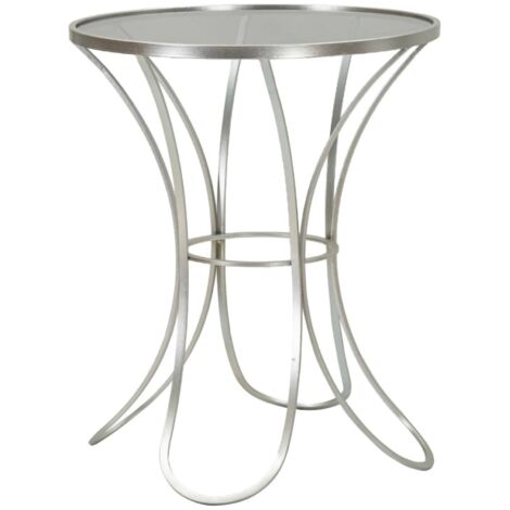 Table de Salon Molina, Porte-revues, Forme Ronde, 56x56x68h cm Argent