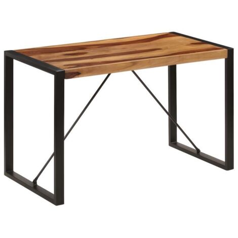 Table de salon salle à manger design 120 cm bois de sesham solide