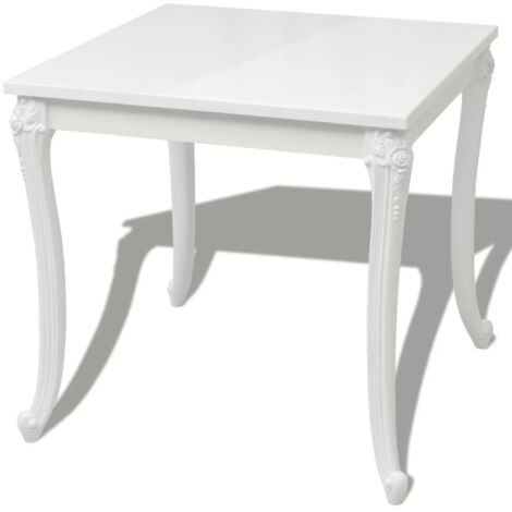 Table de salon salle à manger design 80 cm laquée blanche