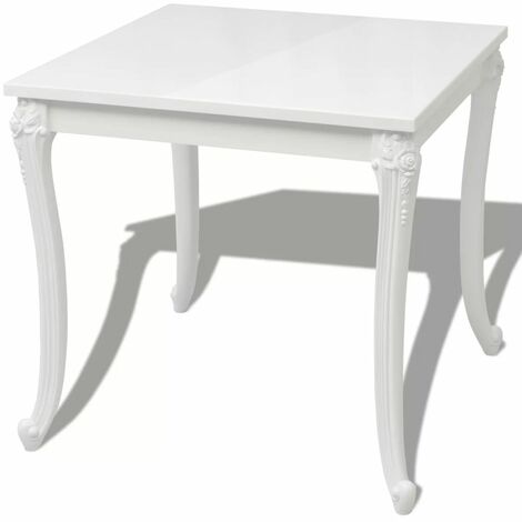 Table de salon salle à manger design 80 cm laquée blanche - Blanc