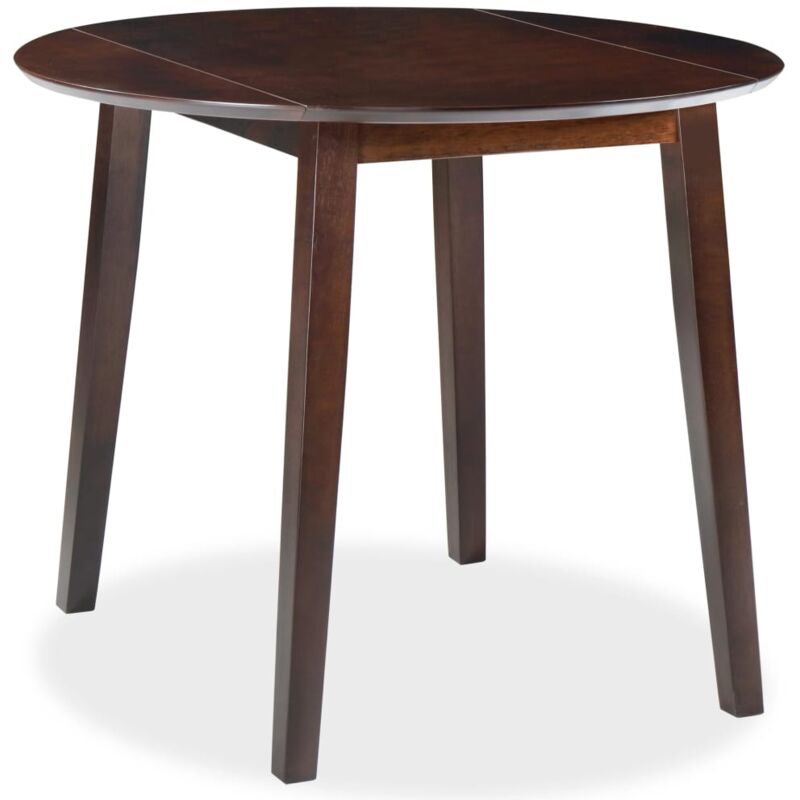 Helloshop26 - Table de salon salle à manger dîner design ronde à abattant mdf marron