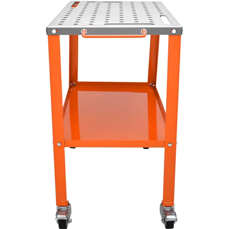 Table de soudage en acier Mophorn 36" x 18", établi portable d'une capacité de 1 200 lb avec roulettes verrouillables, 4 emplacements pour outils,