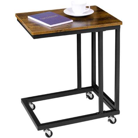 Table de style loft industriel Meren, chêne vieilli