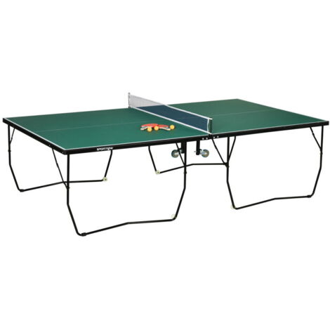 Table de Tennis de Table d'intérieur avec Roues Table de Tennis de Table Ensemble de Jeu de Tennis de Table Pliable avec 2 Raque