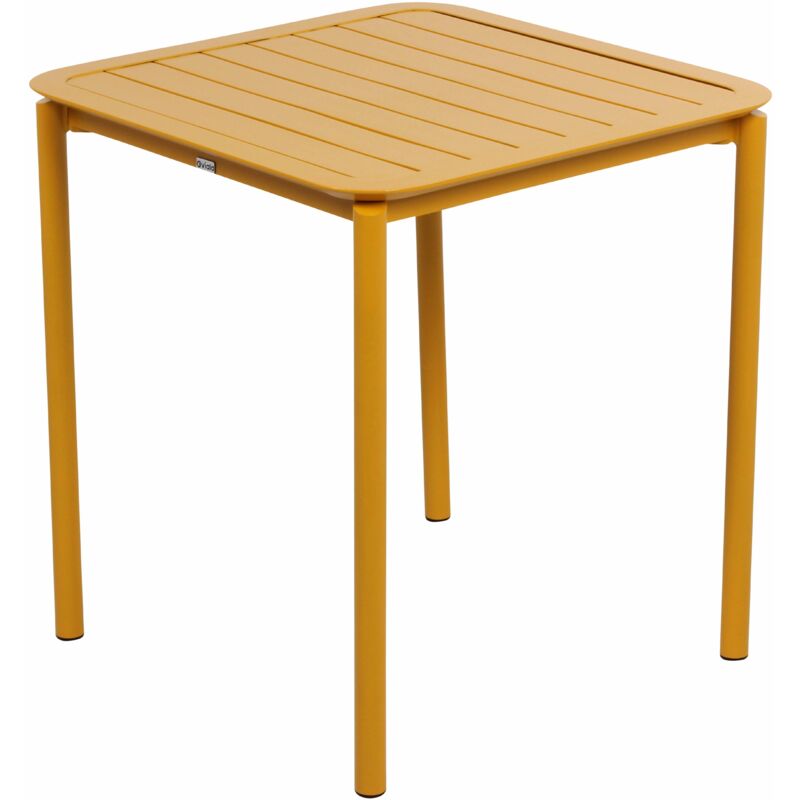 Table carrée de terrasse (70x70cm) jaune moutarde - Jaune moutarde