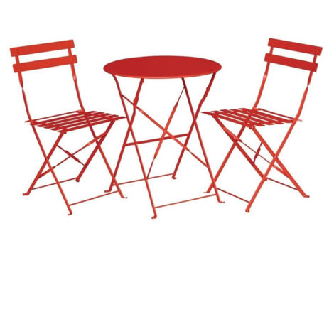 Table de Terrasse en Acier Rouge 595 mm - Bolero