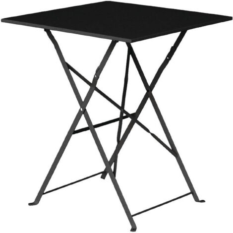 Table de Terrasse Noire en Acier Carrée 600 mm - Bolero