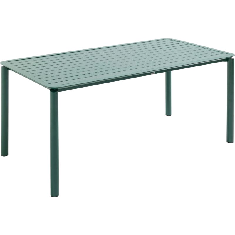 Table de terrasse rectangulaire en aluminium vert foncé