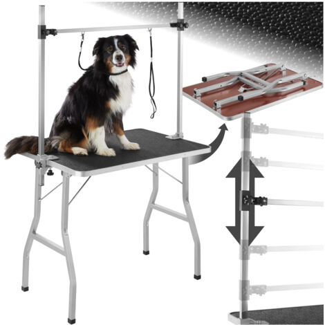 Tectake – Table de toilettage pour chiens et chats – Surface antidérapante – Hauteur réglable – Pliable pour transport facile
