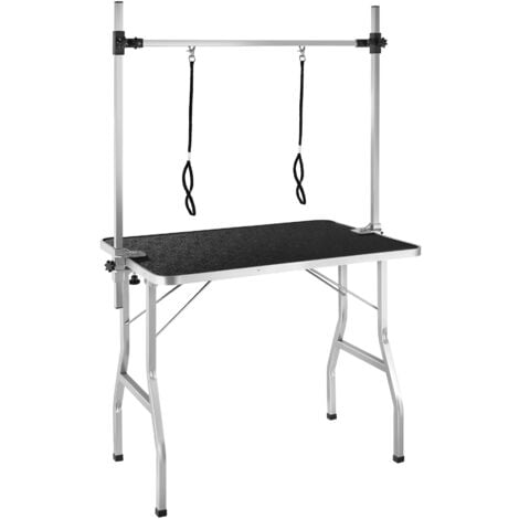 Table de toilettage avec Potence réglable en hauteur et 2 Sangles Pliable