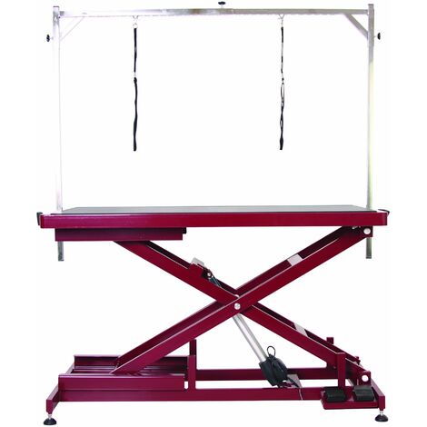 Table de toilettage électrique Callisto – Plateau amovible 125 x 65 cm – Variation de hauteur 21 à 105 cm – Pour grands chiens jusqu'à 150 kg – Phoenix Universal