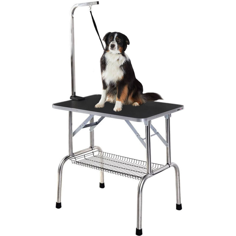 Maxxpet - Table de Toilettage pour Chien - Toilettage Du Chien Pliante et avec Bras Réglables - Table de Soin Antidérapante - Facile à Monter