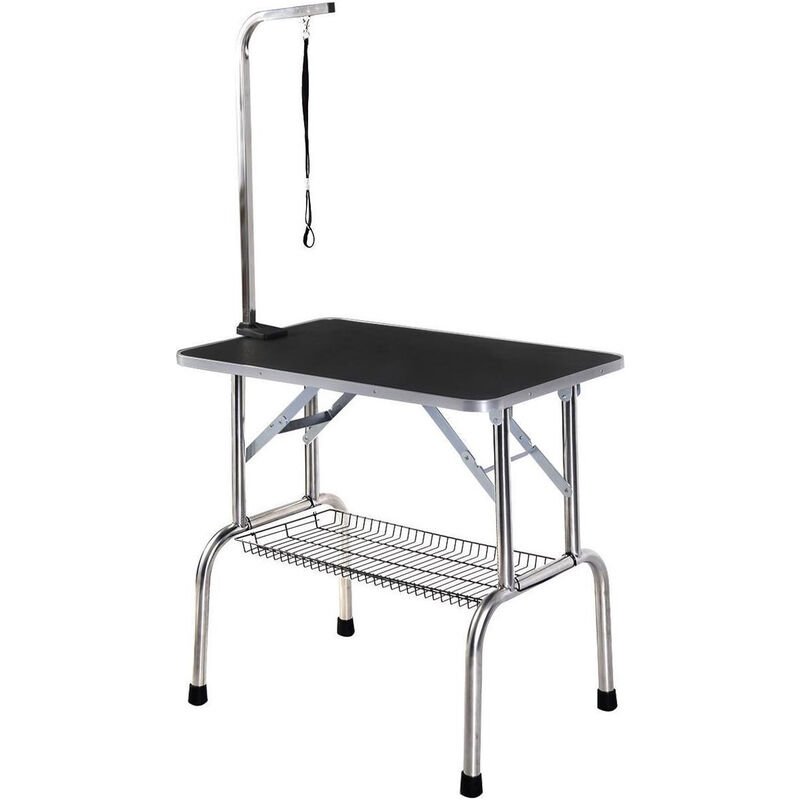 Table de Toilettage pliante pour Chien - 81 x 48 x 80cm - avec Bras réglables - pour Chien jusqu'à 30 kg - Maxxpet