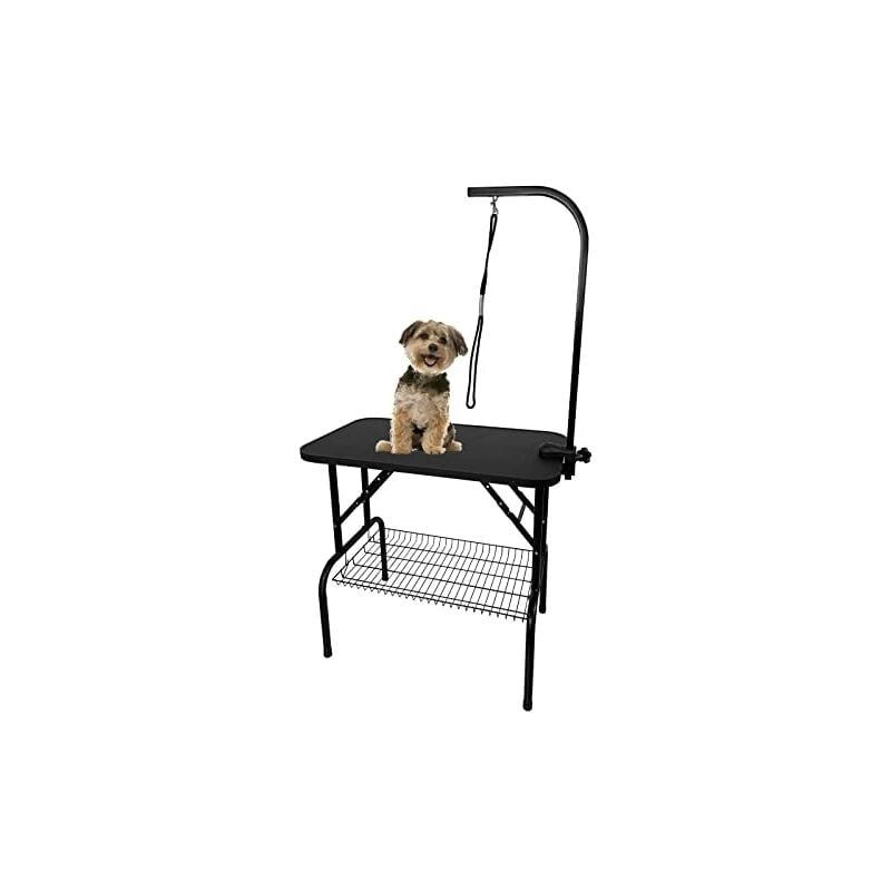 Naizy - Table de Toilettage pour Chiens Chats Réglable en Hauteur Pliable avec Panier et Boucles, pour Chats, 80x50x155cm, Charge Maximale 60KG