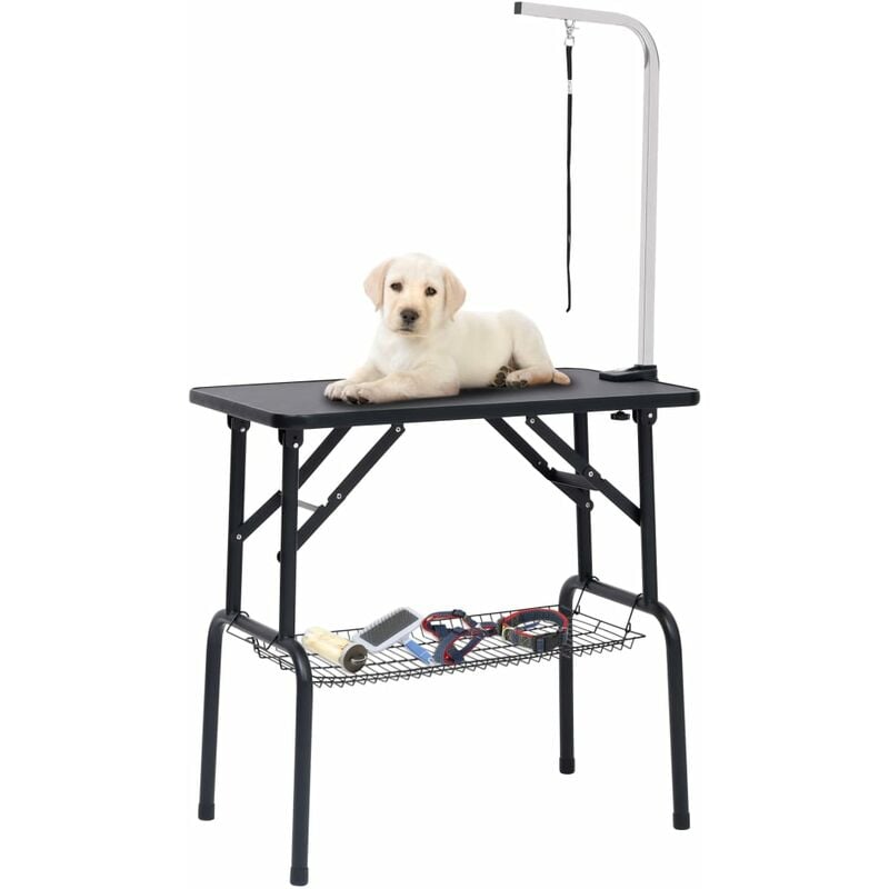 Vidaxl - Table de toilettage réglable de chiens avec 1 boucle et panier