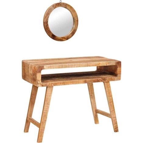 Table de Toilette avec étagère Marron bois de manguier massif CFW313203