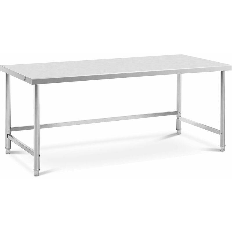 Helloshop26 - Table de travail acier inoxydable inox - 200 x 90 cm - capacité de 100 kg - professionnel