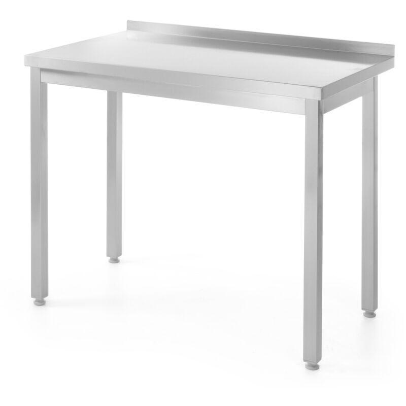 Table de travail de cuisine en acier, murale, avec rebord 80x60cm - Hendi 811238