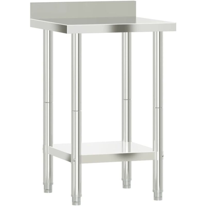Helloshop26 - Table de travail de cuisine professionnelle avec dosseret 55 x 55 x 93 cm acier inoxydable