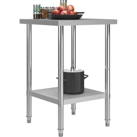 Table de travail de cuisine，plan de travail 60x60x85 cm Acier inoxydable CFW323036
