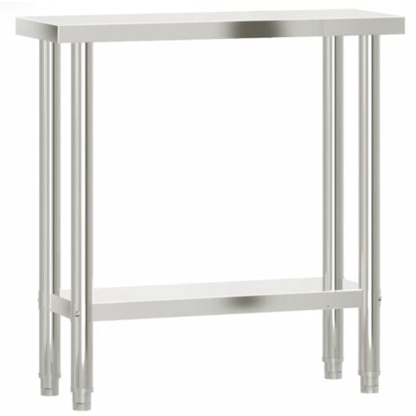 Table de travail de cuisine，plan de travail 82,5x30x85 cm acier inoxydable CFW206707