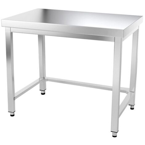 Table de travail en inox 1000 x 600 mm avec renfort PREMIUM - GOLDINOX