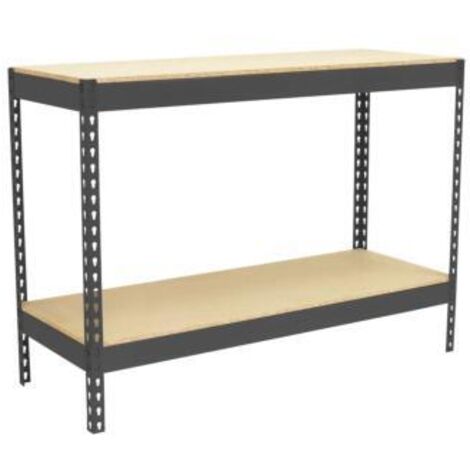 Table de travail en métal anthracite bois 400 kgs dim.877x1210x460mm sans vis
