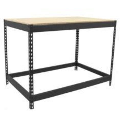 Table de travail en métal anthracite bois 400 kgs dim.900x1200x450mm sans vis