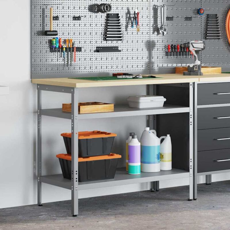 Vidaxl - Table de travail Gris 100 x 55 x 85 cm Acier et bois laminé