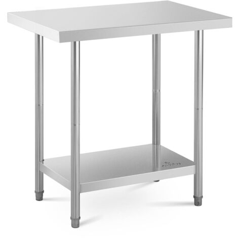 Table De Travail Inox 2 Niveaux Professionnelle Plan De Travail 6191cm 480 kg - Noir