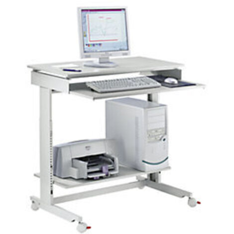 Table de travail PC H720-1100xL900xP500mm gris clair mobile