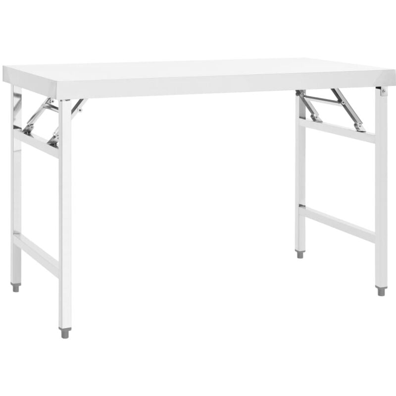 Vidaxl - Table de travail pliable de cuisine 120x60x80 cm Inox