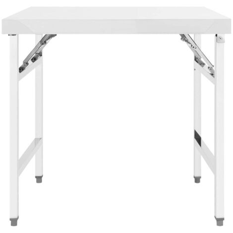 Table de travail pliable de cuisine，plan de travail 85x60x80cm Acier inoxydable CFW866187