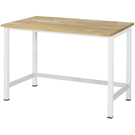 Table de travail Rau hêtre plateau massif LxPxH 1250x800x825 mm