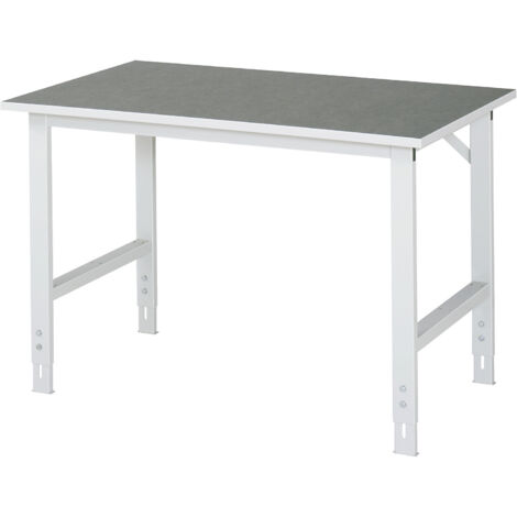 Table de travail Tom Rau LxPxH 1250x800x760-1080mm, plateau de travail en linoléum