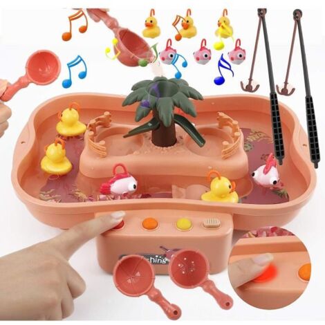Table d\'Eau Jeux pour Enfant 2 3 4 5 6 ans Cadeau , Jouet de Pêche pour Garcons Filles, avec Canne a Peche avec lumières et musique