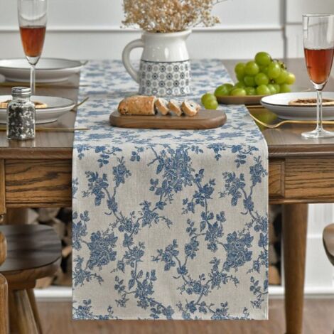 Table Decoration Decor Chemin de table en coton gris foncé idéal pour la décoration de table de cuisine ou de salle à manger, 30 x 180cm