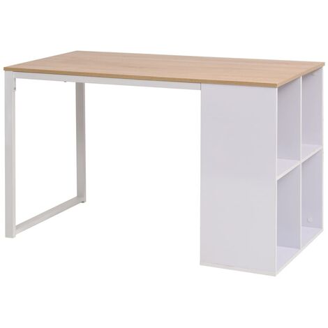 Table d'écriture 120x60x75 cm Chêne et blanc vidaXL