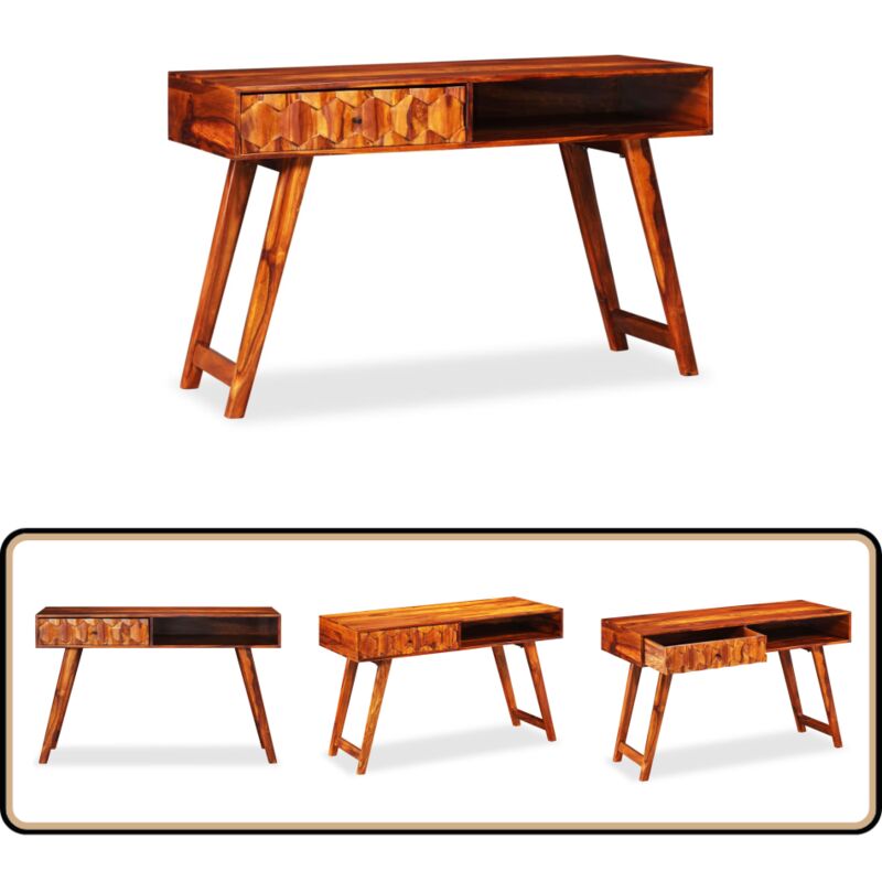 Vidaxl - Table d'écriture Bois massif de Sesham 118 x 50 x 76 cm - Bureau Vintage - Bureau En Bois Massif - Bureau Style Colonial - Meuble De Bureau